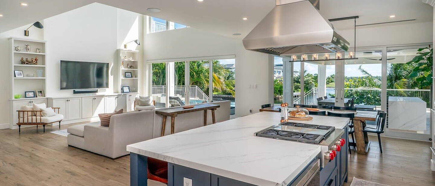 The kitchen island.