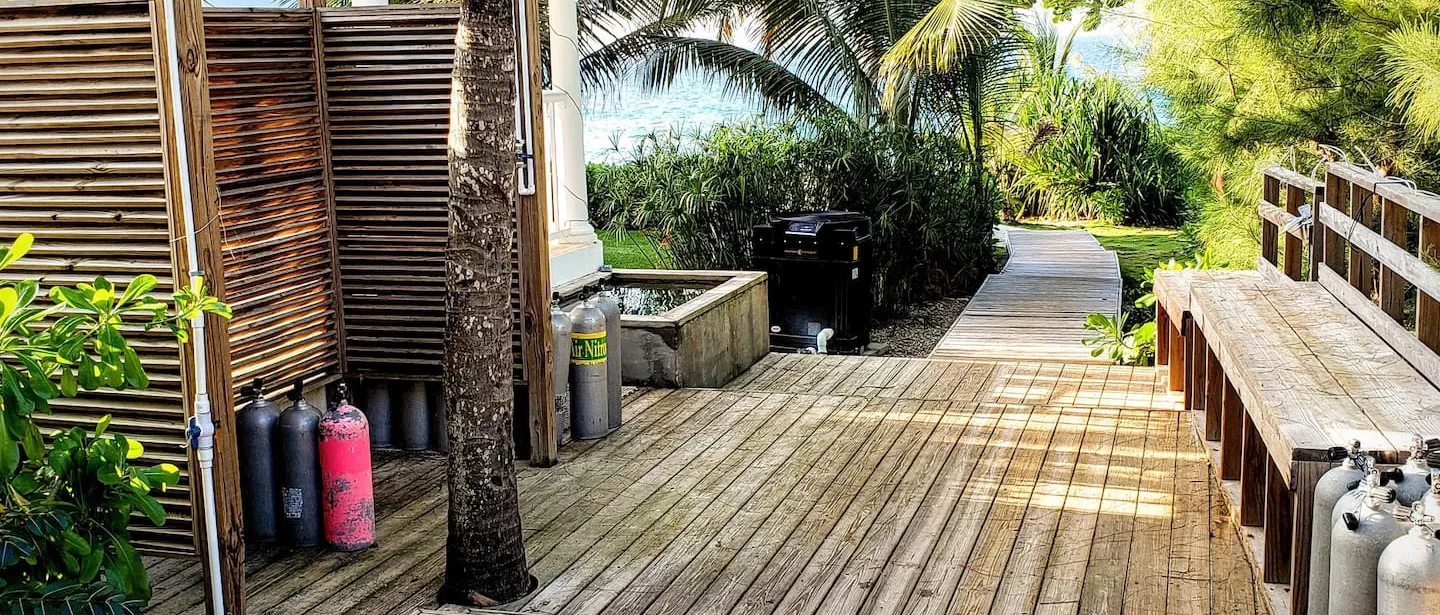 Shore diving couldn't be more easy and private, just meters from the best shore diving on Cayman