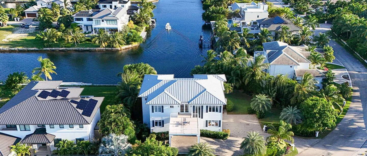 Aerial view of the house.