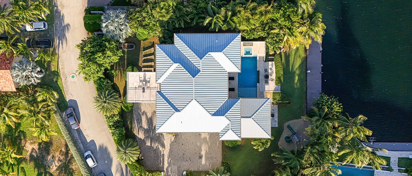 Top down view of the villa.