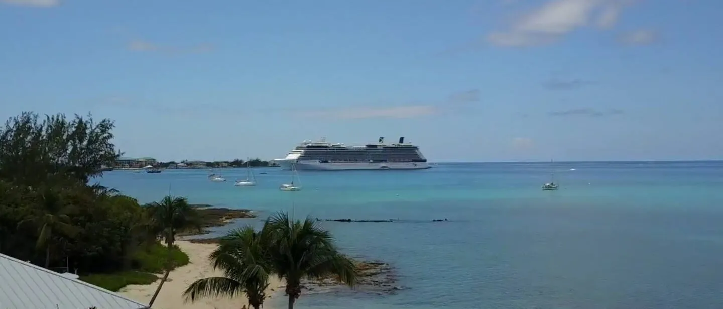looking left to the cruise ships and George Town