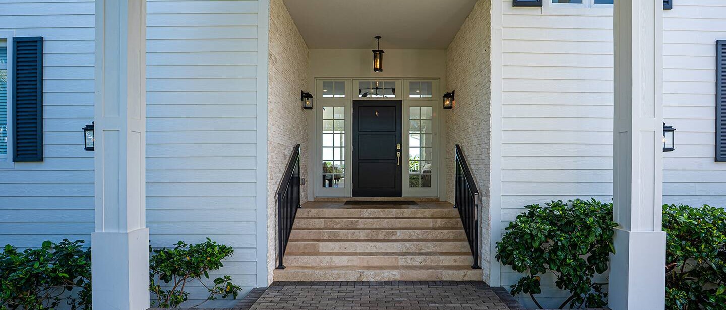 The entrance.