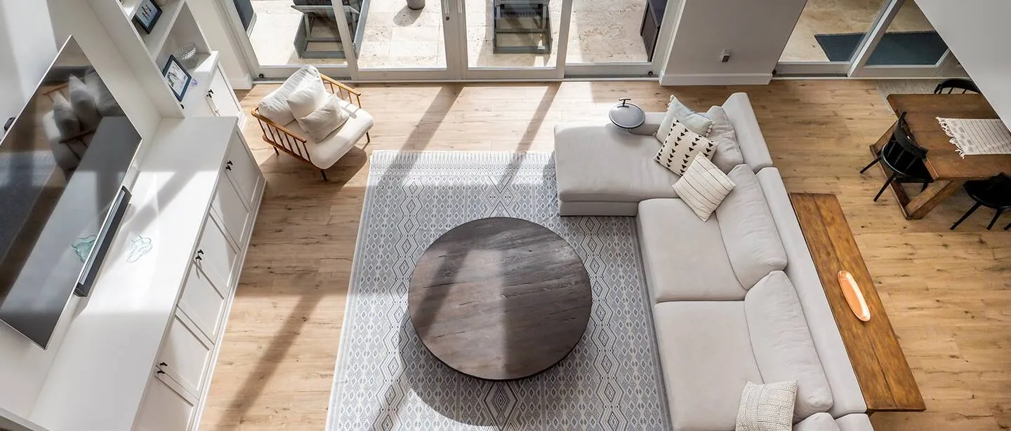 Top down view of the living room.